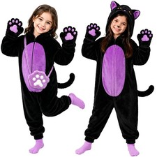 Black Cat Costume for Girls - Halloween Costume for Kids Role Play with Bag ...