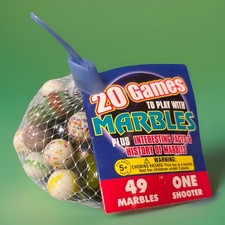Vintage 1994 Imperial Toy Corp Glass Marbles: 49 Marbles  Shooters New 20 Games