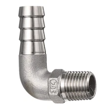 90 Degree Elbow Hose Barb Fitting 0.5" Barbed x 1/4" NPT Male Pipe Fitting