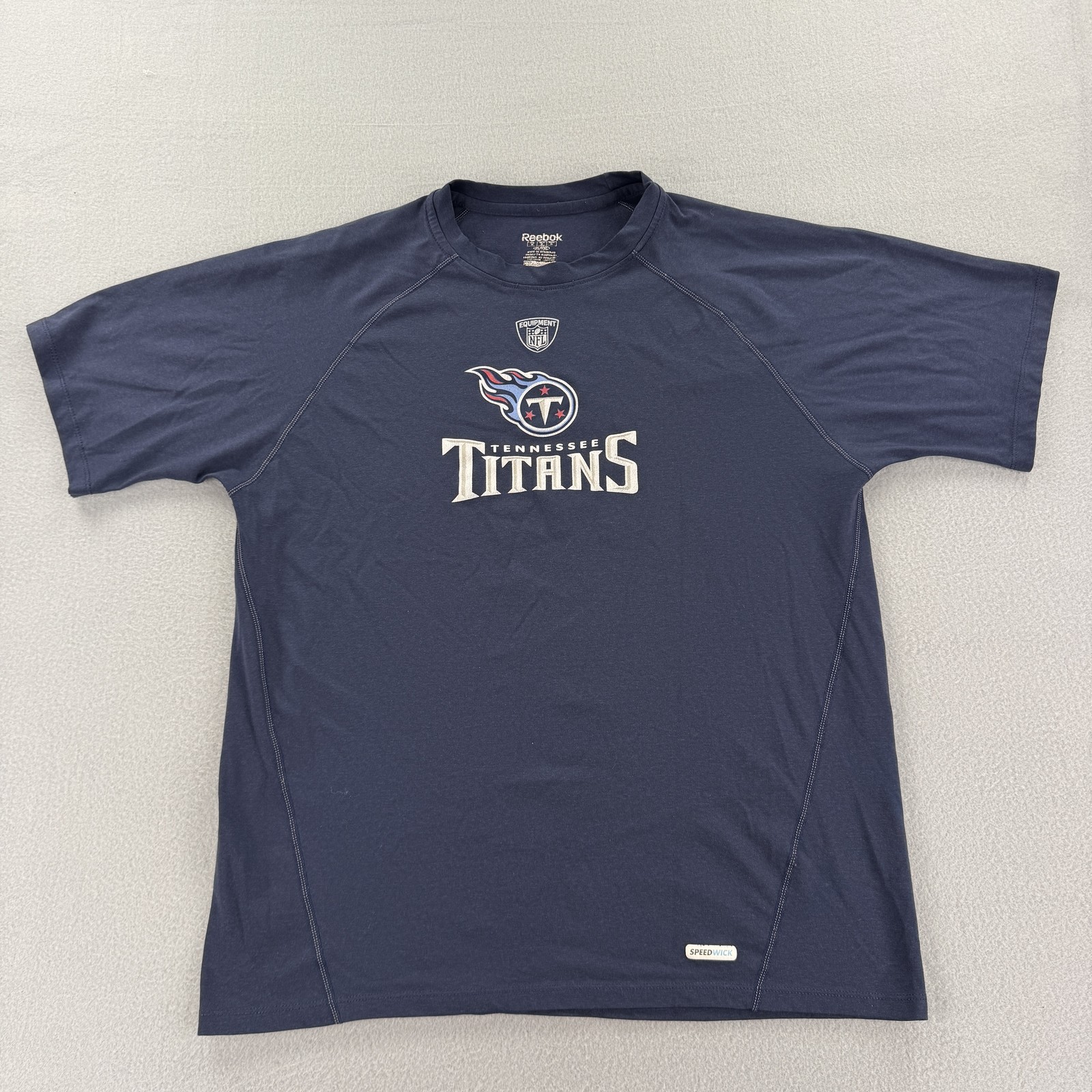 Tennessee Titans Shirt Mens Large NFL Football Speedwick Reebok Athletic Tee