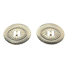 Pair of New Mexico Oval Western Conchos 2"x1.75" – Silver Tone Slotted Metal  