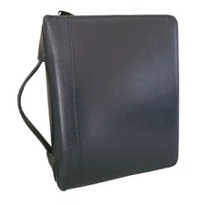 vintage franklin covey classic genuine leather zip-around planner made in USA