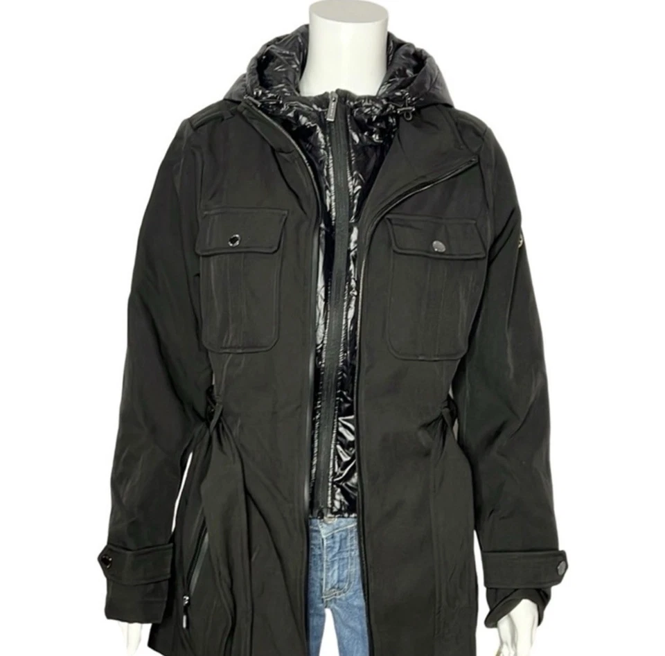 NUEVO CON ETIQUETAS Michael Kors Anorack Rainwear Abrigo con Capucha Chaqueta Talla MP M545644H74 $200 Foto 3 de 4