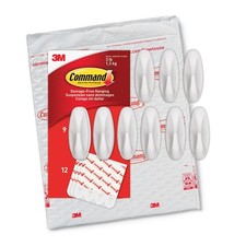Medium Designer Hooks, 9 Hooks and 12 Strips, Damage-Free Hanging Wall Hook w... 1.36 per strip