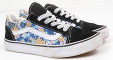 VANS Floral Old Skool Shoes blue/multi Floral Youth Black Size 2 Low-top