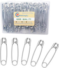 80Pcs 2.2in Heavy Duty Safety Pins Stainless Steel Sewing Laundry Use Baby Wear 