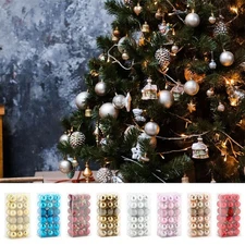 36/72Pcs Christmas Tree Ball Baubles Xmas Tree Hanging Ornament Party Decoration