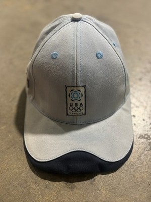 USA Olympic Torino 2006 Italy Pin and Hat Light Blue Adjustable Strapback Cap
