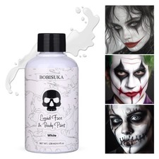 BOBISUKA White Face Body Paint Liquid Texture Washable Non Toxic