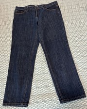Women  s Ann Taylor Loft Size 10 Boyfriend Jeans Dark Wash Inseam 28  Mid Rise