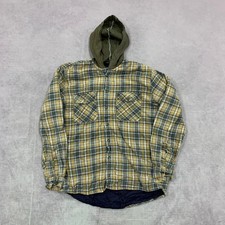 Vintage Overshirt Shacket checked patterned long sleeve thick shirt jacket Men s