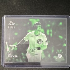 Topps 2025 Black & White Kyle Tucker #081 Green /99 Chicago Cubs Baseball