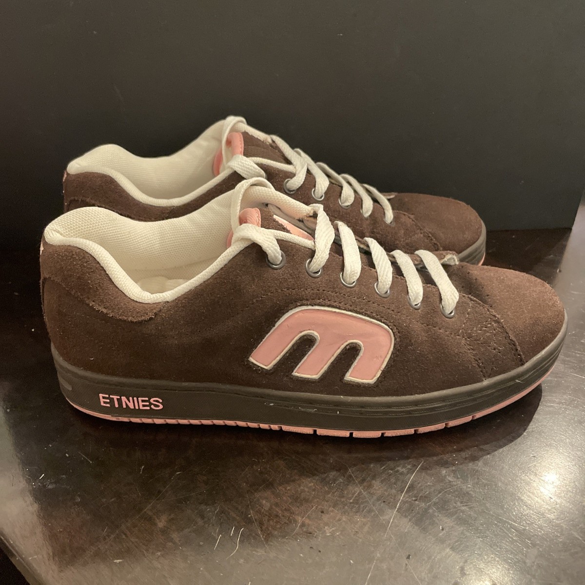 Vintage 00s Y2k Etnies Callicut Suede Brown/Pink Skate Shoe 