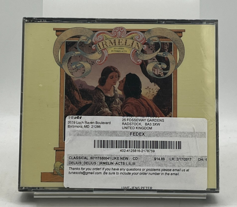 Frederick Delius: Irmelin (An Opera in Three Acts) BBC 2CD Set 1986