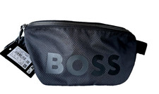 NWT Hugo Boss Pixel R Bumbag Belt Bag in Black With Big Front Logo