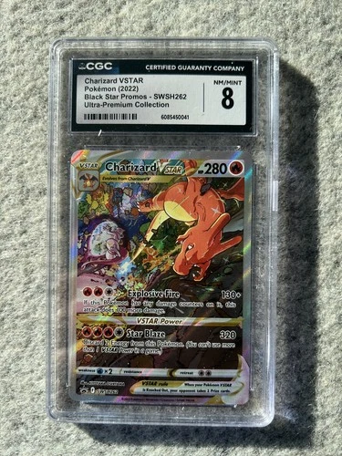 CGC 8 NM-MINT Charizard VSTAR SWSH262 FULL ART HOLO 262 PROMO Pokemon Card