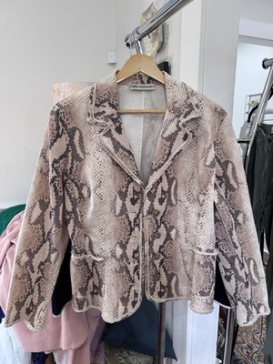 Zucchero Snake Print Button Beige Brown Short Women's Jacket