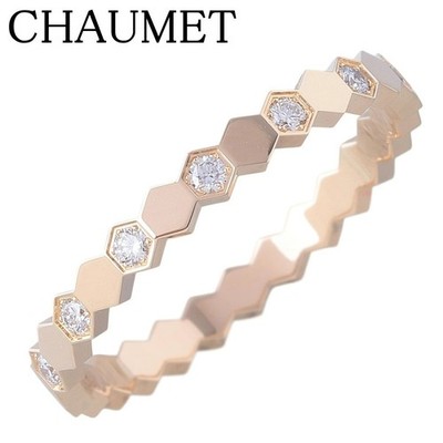 CHAUMET Bee My Love Waben Halb Diamant Ring 18K Gelbgold US 6,5-6,75