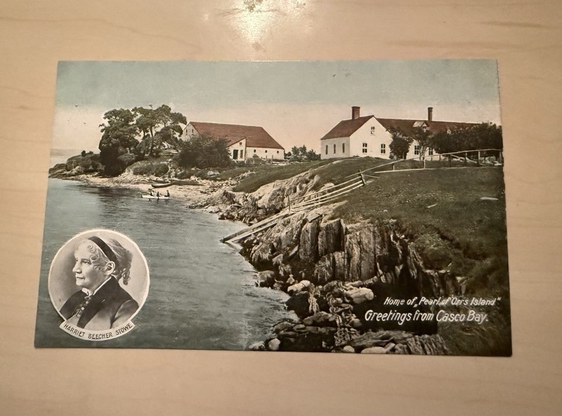 EARLY 1900S CASCO BAY HARRIET BEECHER STOWE POSTCARD MUST SEE!