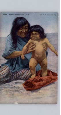 #ad Apache Mother And Child Postcard $5.99