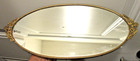 Vintage Gold Ormolu Oval Vanity Mirror Tray 14.5" Filigree Hollywood Regency Dec — photo 1