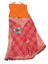RARE Vintage Oilily Women's Floral Skirt Size 36  Orange Singlet  FREE Dress