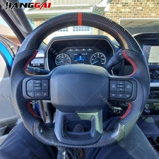 Real Carbon Fiber Steering Wheel For Ford F150 XL XLT 2021-2025 NO Heated Manual