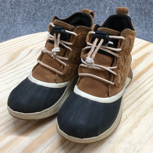 Sorel Boots Youth 3 Out 'N About Classic Snow Brown Leather Lace Up NY4564-224 - Picture 4 of 18