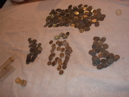 1943 STEEL PENNY LOT OF OVER 300 COINS MANY  AU