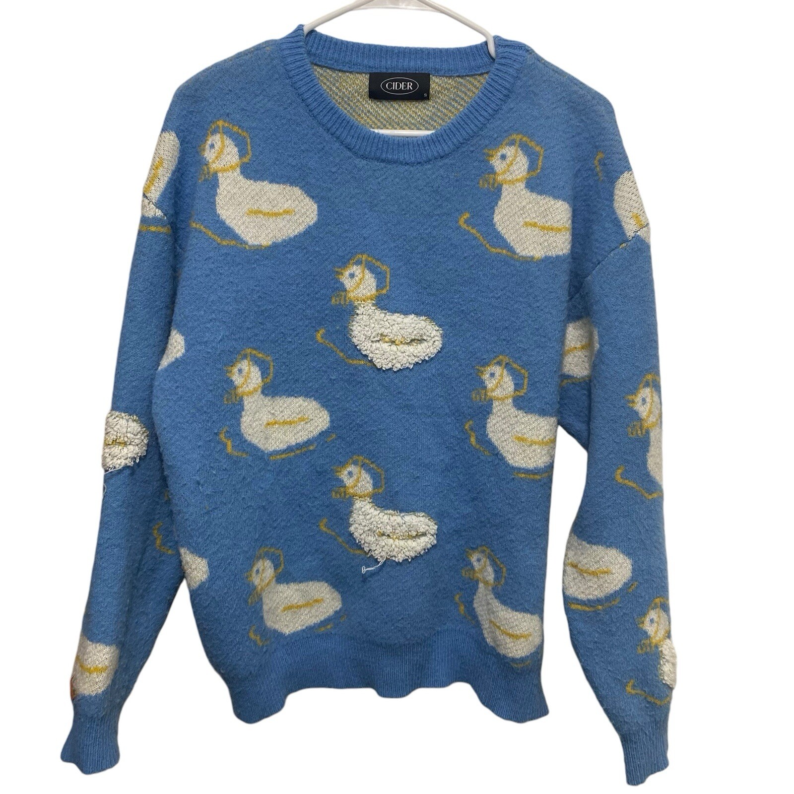 Cider Women's Duck Duck Goose Patterned Sweater Size Small