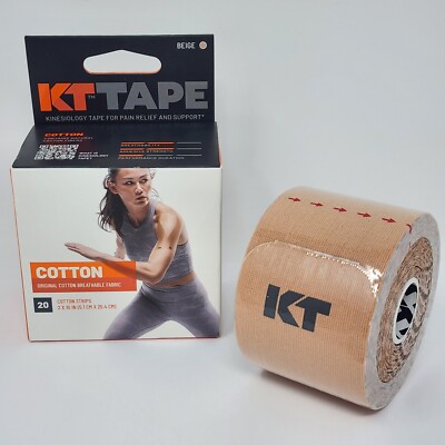 KT Tape Cotton Elastic Kinesiology Athletic Tape 20 Count 10  Precut Strips