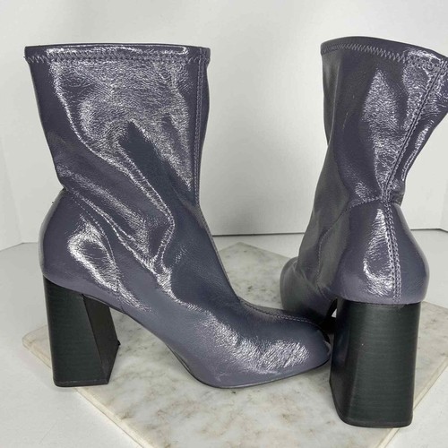 Stivaletti con tacco Topshop grigio vernice - Foto 6 di 10