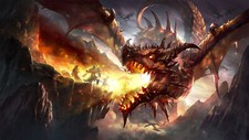 Landscape art fantasy dragon fire wings fictional Custom Gaming Mat Desk