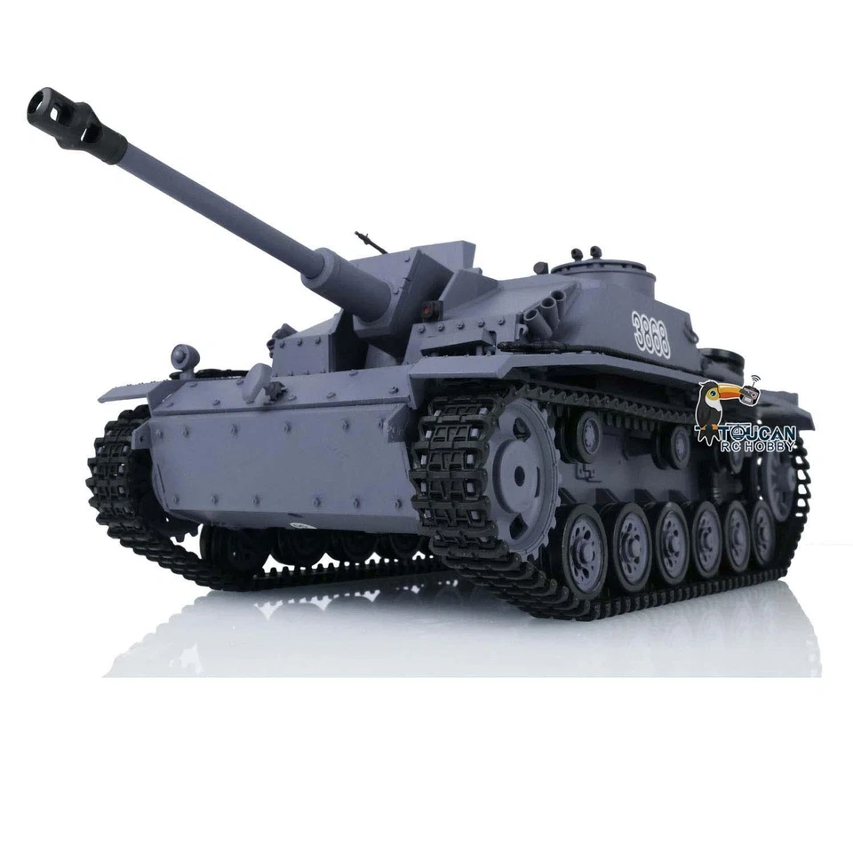 1/16 7.0 Henglong Plastic Stug III IR BB RTR RC Tank 3868 Steel Gearbox FPV Smog - Image 4 of 4