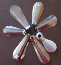 7 VINTAGE ADV SHOE HORNS, DIFF, AGES, 30's,40's,50's DENVER, MISC COs  SHAPES