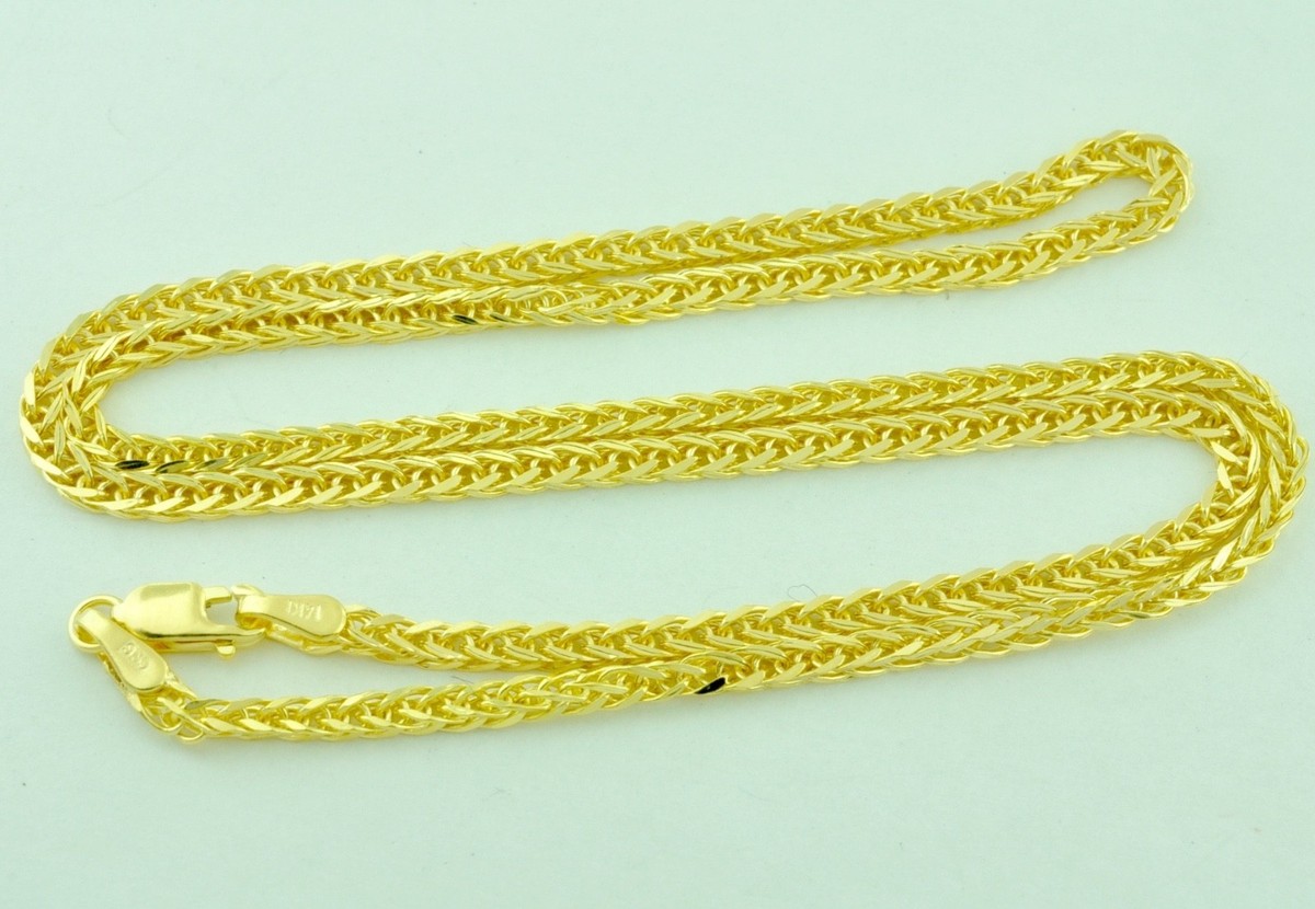 14k Solid Yellow Gold Foxtail Necklace Chain 16-24 inch Brand New  Lobster