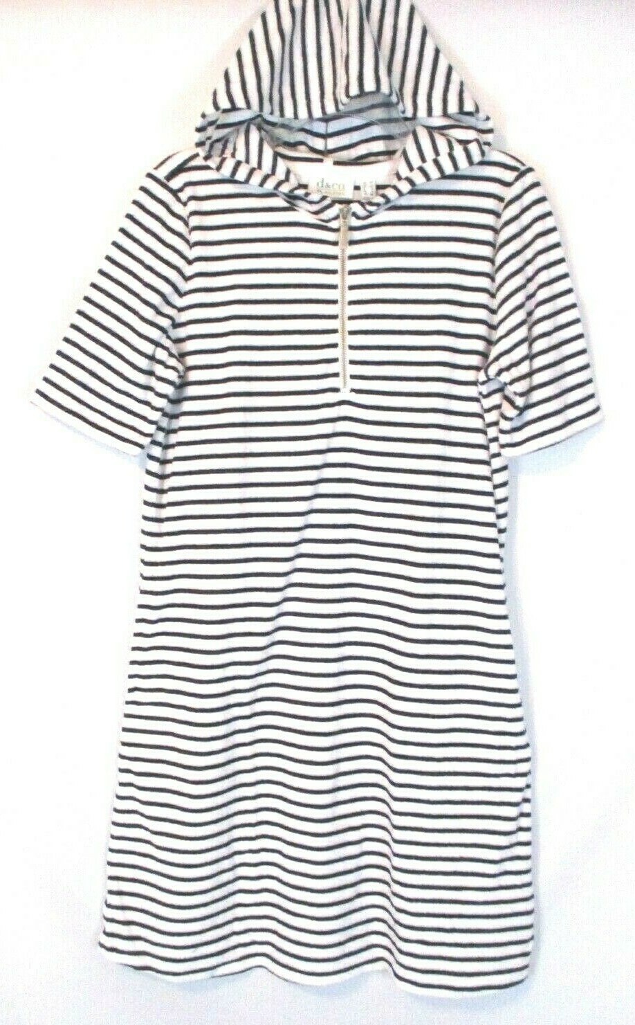 Denim & Co. Active Swim Hooded Dress Cover Up Sz XS Stripe A379777 Women CB26K