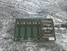 Vintage Dept 56 Heritage Christmas Village LAMP POST (SET OF 4) 