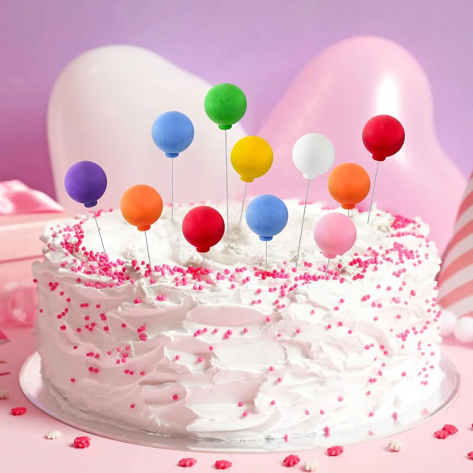 40 Piezas Mini Globo Pastel Toppers Colorido Arco Iris Pastel Topper Bolas Redondas de Arcilla C Foto 4 de 4