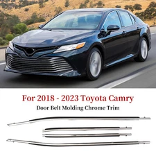 Fits 2018-2023 Toyota Camry Door Belt Molding Chrome Trim Left & Right Side US