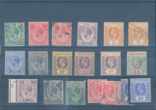 Straits Settlements Malaysia MALAYA 1912-1913 multiple CA wmh MH/MNH/used - 第 1/1 張圖片