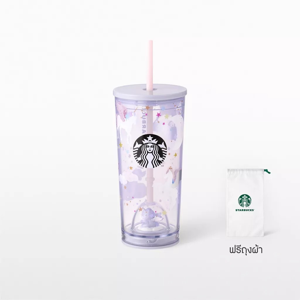 【STARBUCKS】Unicorn Cold Cup ユニコーンコールドカップ 18oz. Starbucks Thailand 2023 Plastic Purple Unicorn Cold Cup