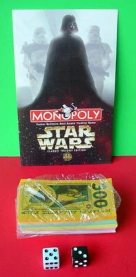 1997 Star Wars Monopoly Classic Trilogy Replacement Game Money Dice Instructions - Photo 1/4