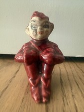 Vintage Gilner Ceramic Pixie Elf Maroon Dark Red