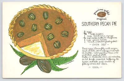 Advertising~Southern Pecan Pie Recipe~Florida~Postcard