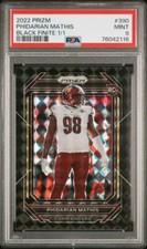 Phidarian Mathis 2022 Panini Prizm #390 Black Prizms Rookie Card RC 1/1 PSA 9