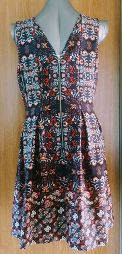 EUC Vince Camuto Fit & Flare Sz 14 Multicolor Tank Top Dress Knee Length Floral - Picture 11 of 12