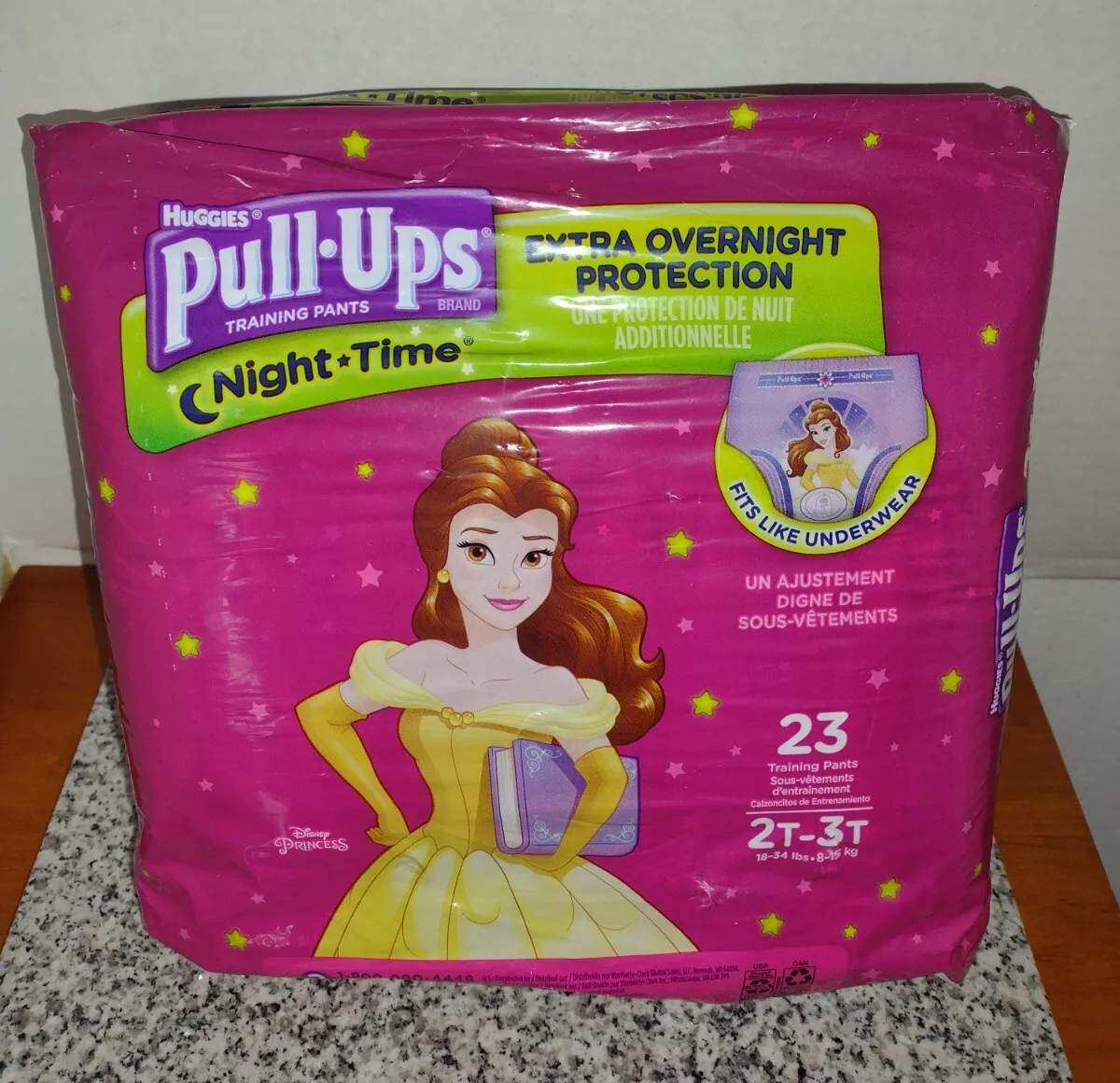 Huggies Pull-Ups Girls Princess. Night Time. 2T-3T. 23 Count