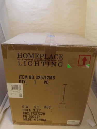 Capital Lighting 325712MB 15" Tall Pendant with Seedy Glass Shade , Matte Black - Picture 3 of 3