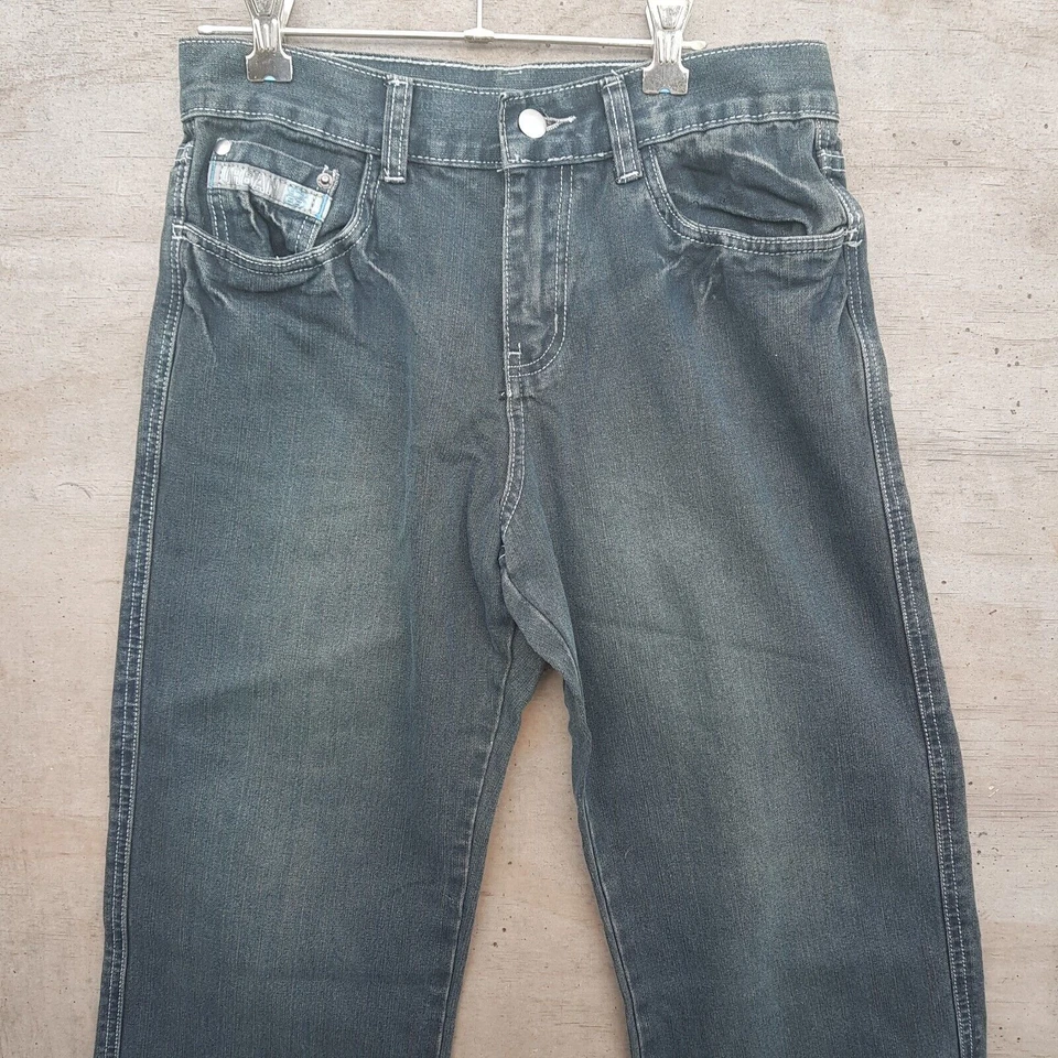 Jeans Denim Urban Tilt Talla 12 Rectos Gris Lavado Algodón 36cm Cintura Foto 2 de 4